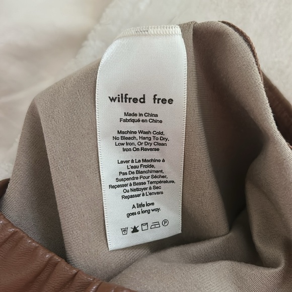 Aritzia Wilfred Daria Colour Cognac Faux Leather Leggings Size Small - Picture 6 of 11